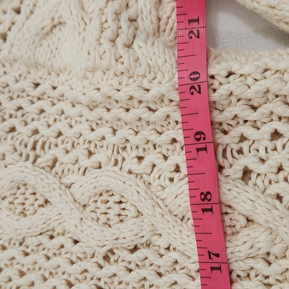 Yorkshire Knitting Co. Cream Turtle Neck Fishermans Vintage Sweater. Size L - Picture 5 of 9